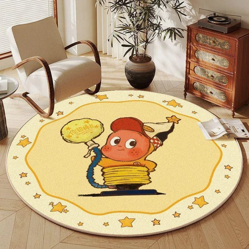 Modern Round Rug Area Minimalist Soft for Living Room Bedroom Study Room Decor Floor Mat Slip-resistant Wear-resistant Beautiful