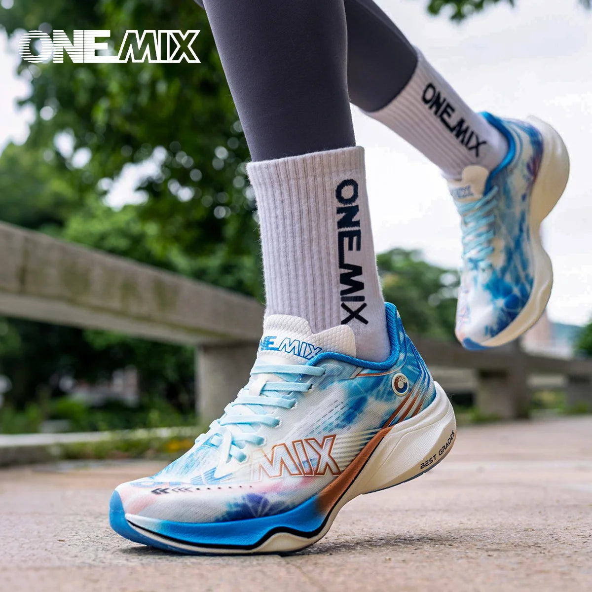 ONEMIX-Nylon Carbon Board Marathon Running Racing Shoes, Professional Stable Support, Shock-relief, Ultra-light Rebound Sneaker