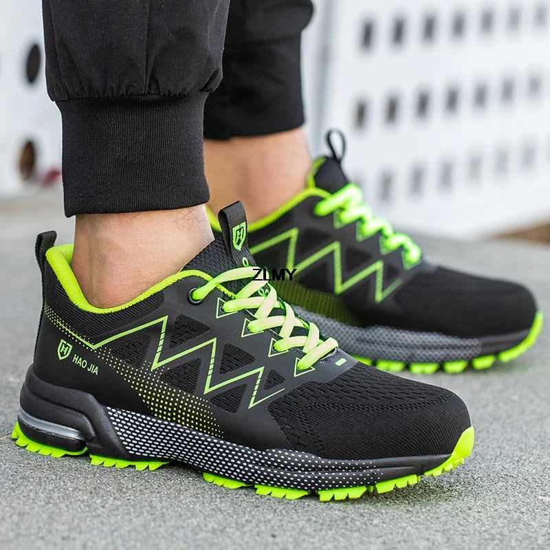 Fashion Safety Shoes Men Steel Toe Sneakers Puncture Proof Breathable Work Safety Boots Comfortable Work Shoes for Men
