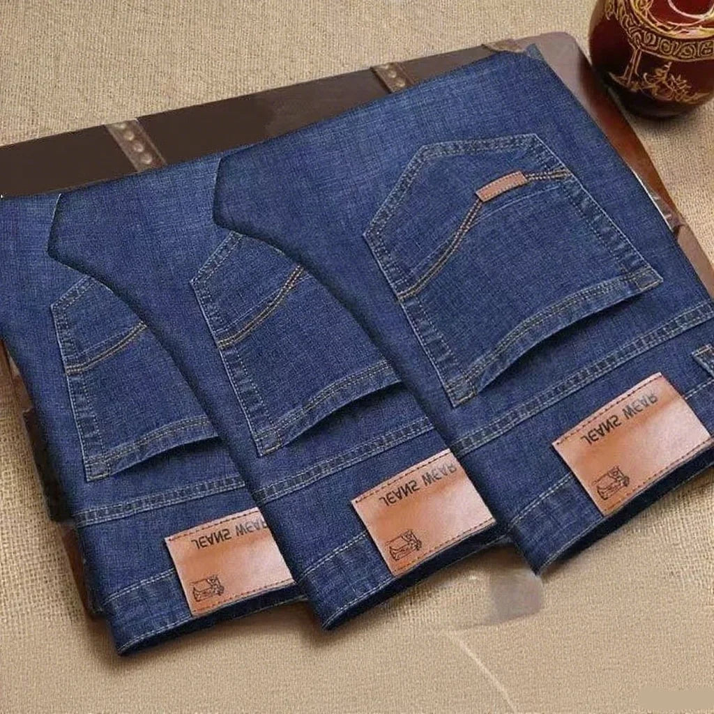 2026 Men NEW Men's Fashion Business Jeans Classic Style Casual Stretch Slim Jean Pants Male Brand Denim Trousers Black Blue Mens