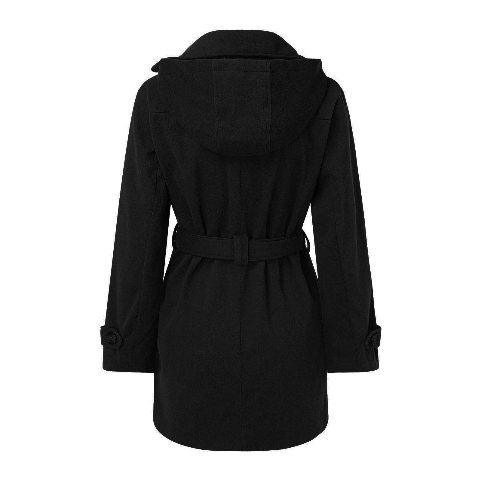 Winter Jackets For Women Autumn Winter Hooded Vintage Thicken Sheepskin Jacket With Lace Up Lapel Collar Long Sleeve Jackets