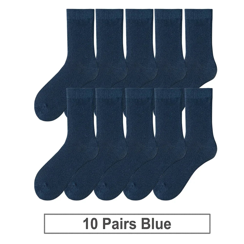 5 Pairs Men's Basic Crew Socks - Cloud-Touch Cotton Material with All-Day Breathability, White Daily Essential