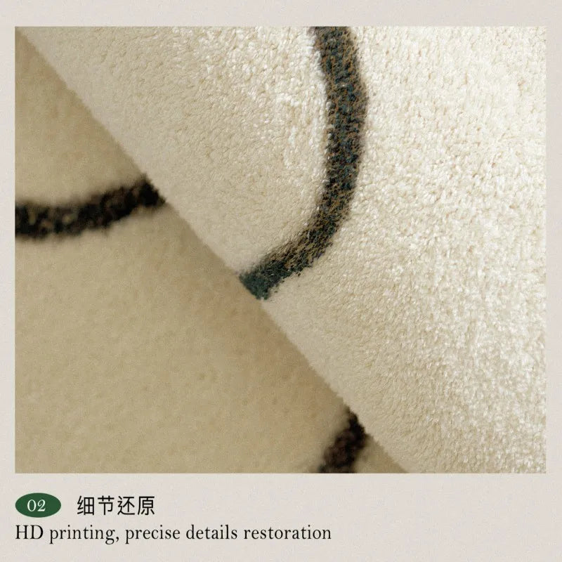 Nordic Style Living Room Decoration Carpet - Large Area Rug for Bedroom, Fluffy Soft Cloakroom Rug, Thickened Anti-skid Mat