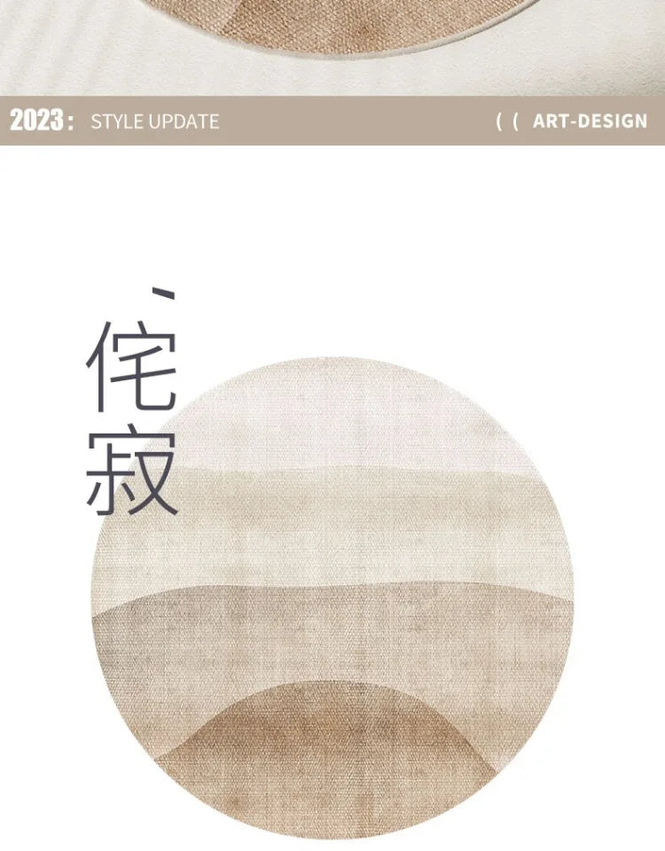 Wabi-sabi Style Round Carpet Thickened Computer Chair Anti-slip Mat Simple Carpets for Living Room Fluffy Soft Bedroom Decor Rug