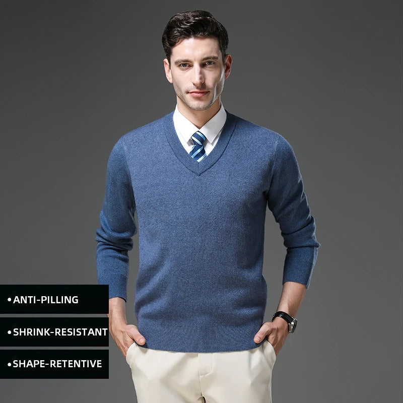 Top Grade Thick Anti-Pilling New Fashion Brand Autumn Winter Knit Pullover Men Slim Fit Sweater Business Casual Woolen Jumper