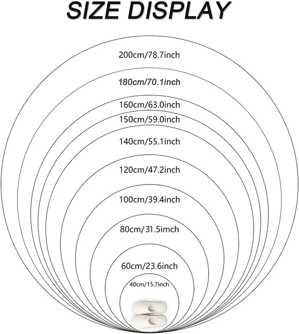 VIKAMA New Modern Round Carpet for Bedroom, Study, Computer Chair, Office, Gaming Chair, Non-Slip Floor Mat, Home Decoration