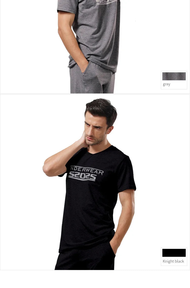 Short Sleeve Homewear for Men - Comfortable Summer Lounge Clothes