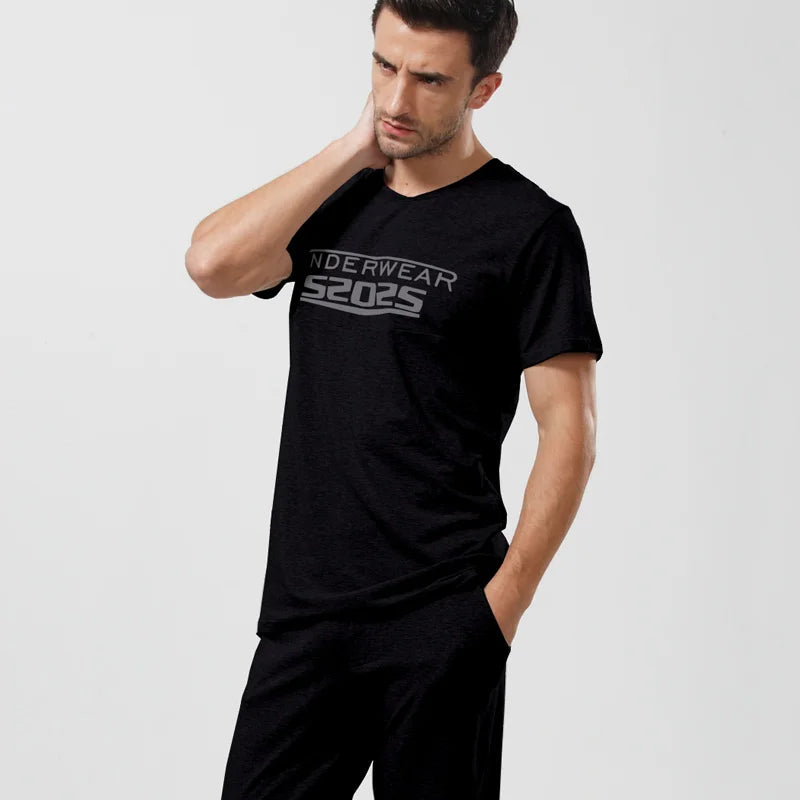 Short Sleeve Homewear for Men - Comfortable Summer Lounge Clothes