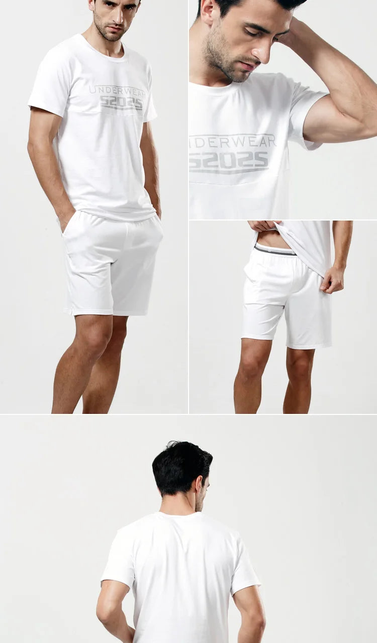 Short Sleeve Homewear for Men - Comfortable Summer Lounge Clothes