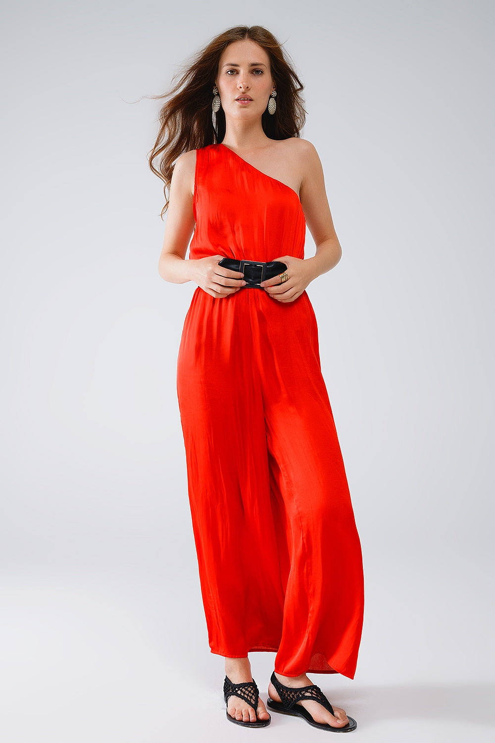 Drapped One Shoulder Jumpsuit