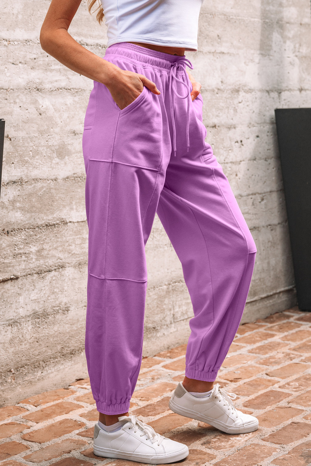 Light Pink Drawstring Jogger Pants
