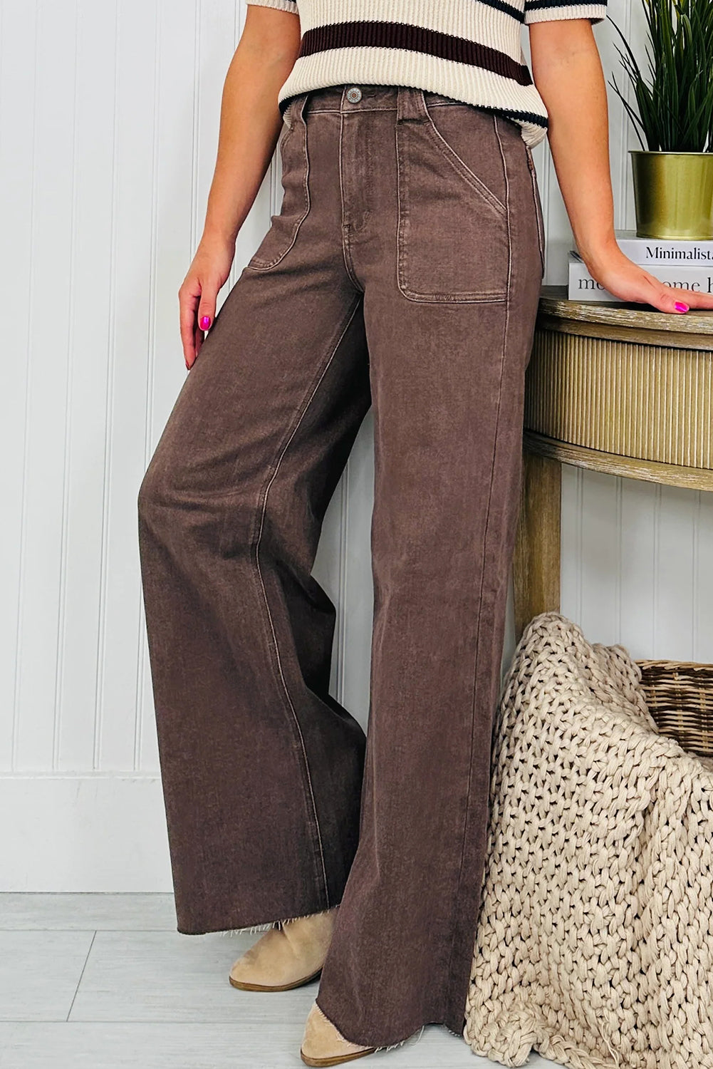 Dusk Blue Retro Washed Loose Jeans