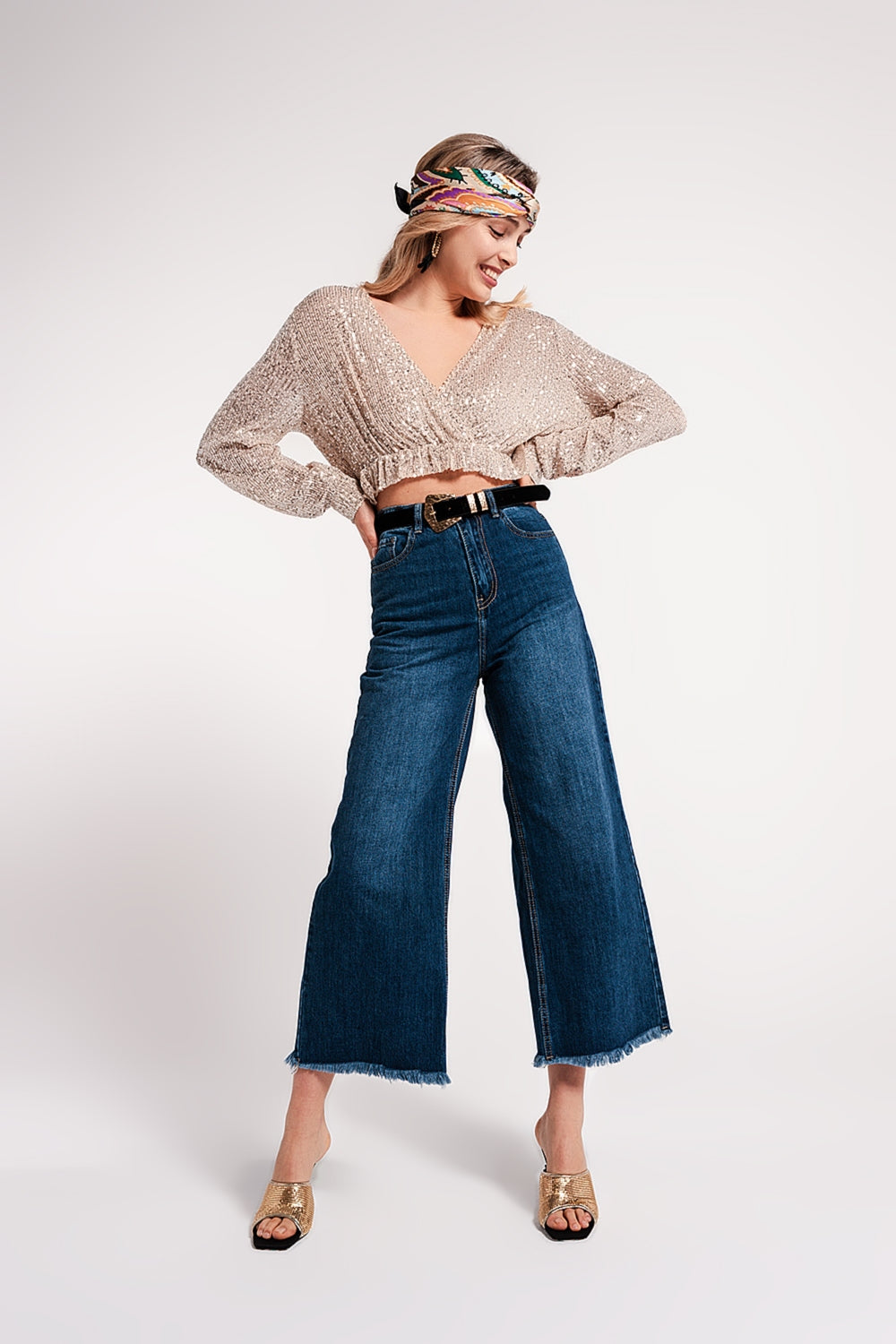Fray Hem Cropped Jeans